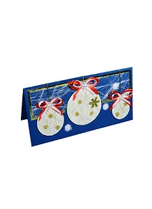 Открытки ручной работы дизайн №09 Новогодний "Белые шары" 00008736 (Нот)