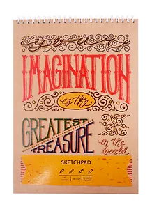 Скетчбук А4 40л "Lettering", 120г/м2, обложка крафт картон, евроспираль