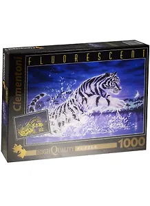 Пазл Clementoni Флуоресцентный 1000 эл. 69*50см. Кентаро Нишино Прыжок тигра