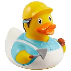 Игрушка для ванной, уточка резиновая FUNNY DUCKS "Уточка Строитель" (1941)