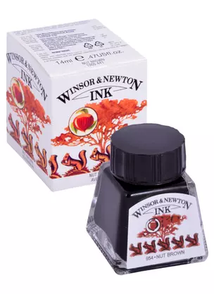 Тушь художественная Winsor&Newton, 14 мл, орехово-коричневая — 261828 — 1