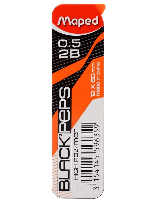 Грифели 0,5мм 2В (12 шт), "BLACK PEP'S", Maped 3170139 — 1