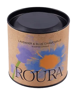 Свеча ароматическая в тубусе Лаванда и Голубая ромашка (9х9) (120г) 3088125