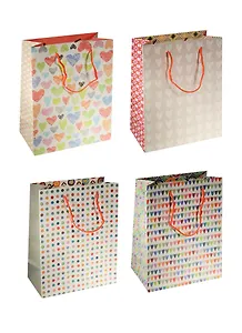 Пакет подарочный бумажный А4 26*32*12 "Сердечки и точки", жен, ламинат, Хансибэг