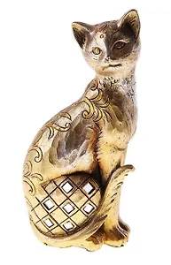 Фигурка полистоун Кошка с узором золото (24 см) (107002)