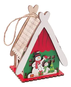 Новогоднее подвесное украшение с подсветкой Домик (11х6,5) (дерево) (12-3307032157-5)