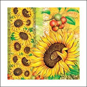Салфетки Daisy бум. сервиров. Подсолнухи (SDOG004101) (33х33) (20шт) (3сл)