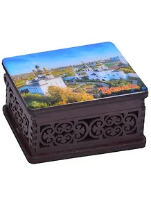 ГС Шкатулка малая резная с заливкой смола Тюмень вид 1 (хдф) (95x65x52 мм)