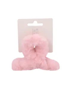 Заколка-крабик светло-розовая (иск.мех) (8см) (12-010253-B66) (Lafilaf)