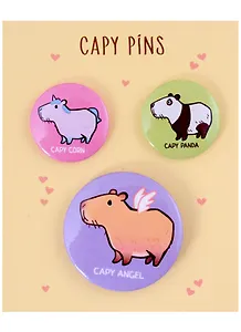 Набор значков Капибара (металл) (2 шт 25мм, 1 шт 38мм)