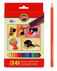 Карандаши цветные 36цв "Кот и пес" к/к, Koh-I-Noor