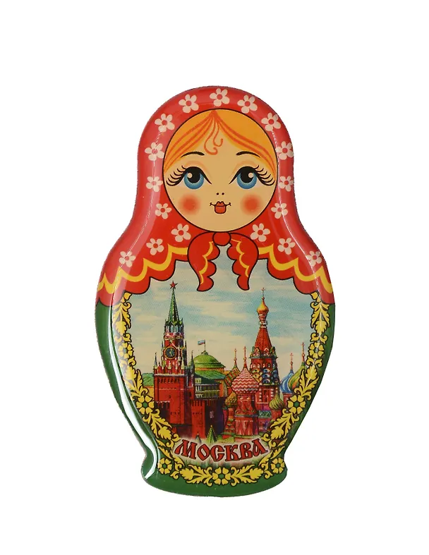 Магнит смола Матрешка Коллаж, в ассортименте (смола) (Москва) (02-34AS1-20) 3135321 — 1