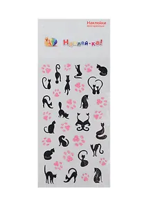 Наклейка декоративная мерцающая Кошки 1 (160х70) (Наклей-ка) (упаковка)
