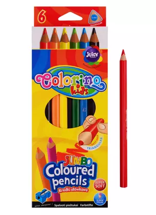 Карандаши цветные Colorino, Kids Jumbo, 6 цветов — 235241 — 1