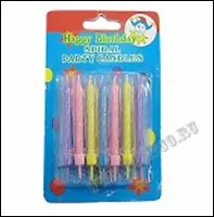 Набор свечей для торта с блестками (15шт) (7см) (592167)