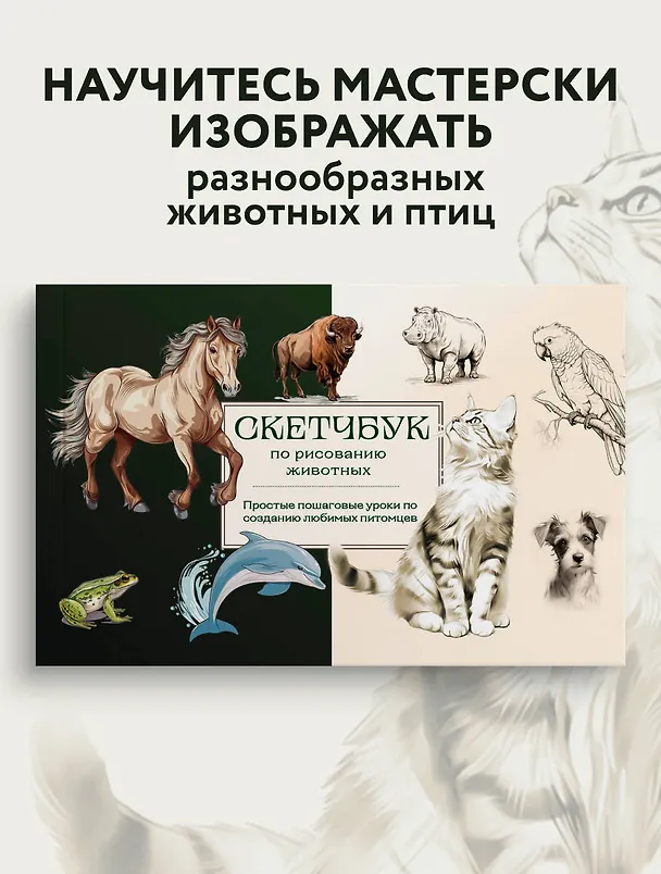 Книга Скетчбук по рисованию животных. Простые пошаговые уроки по созданию любимых питомцев (Анна Николаева) — 5