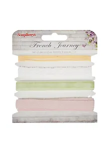 Набор декоративных лент Французское путешествие (SCB390514) (4шт. по 1 м) (упаковка)