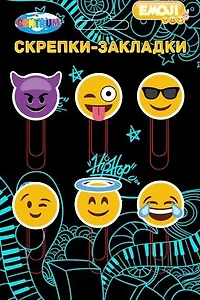 Centrum Скрепки-Закладки Смайлики 6шт 50мм