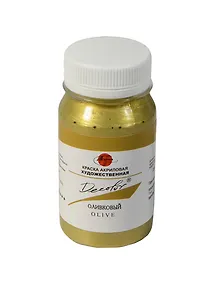 Краска акриловая "Деколор" оливковый,100мл,банка, Таир