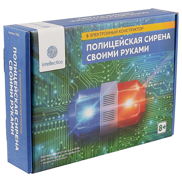 Электронный конструктор Intellectico Полицейская сирена своими руками (синий) 1002 2683052 — 1