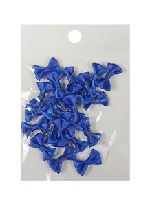 Бантики атласные, синие, 2 см, 20 штук