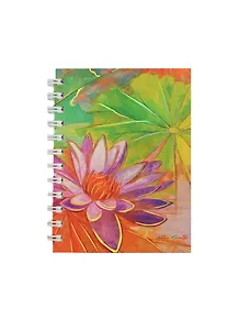 Тетрадь А5- 100л кл. "Water lilies". Сиреневая лилия" 7БЦ, евроспираль, мат.ламин, тиснение фольгой, Unnika