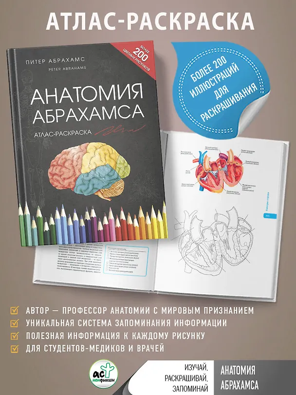 Книга Анатомия Абрахамса. Атлас-раскраска (Питер Абрахамс) — 5
