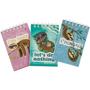 Блокнот А7 40л кл. "КАРИБСКИЕ ЛЕНИВЦЫ" гребень, ассорти