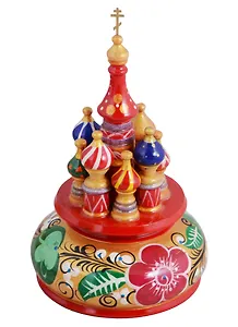 ГС Храм музыкальный хохлома золото (дерево) (19х15) (3883570)