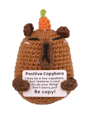 Мягкая игрушка с пожеланием Капибара (вязаная) (11см) (12-4305-202508-XP21) 3124850