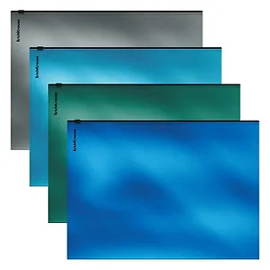Папка на молнии А4 "Glossy Ice Metallic", пластик, ассорти, ERICH KRAUSE 3170739