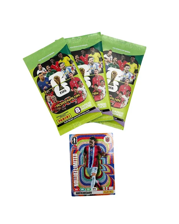 Набор коллекционных наклеек и карточек "Чемпионат мира FIFA World Cup 2026", PANINI WORLD CUP 2026 TCG (набор из 3 пакетиков карточек + 1 карточка Limited Edition), 25 штук в наборе 3161829 — 4