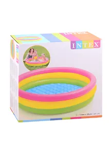 Бассейн надувной 114x25 см. Трехцветный с надувным дном INTEX. Арт. 57412NP