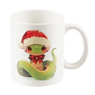 Кружка НГ Змейка в шапочке (зеленая) (керамика) (330мл) (НГ2025-1) 3054753