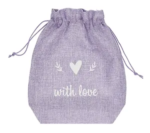 Мешок холщовый «With love», фиолетовый, 20*25*6см, шнурок