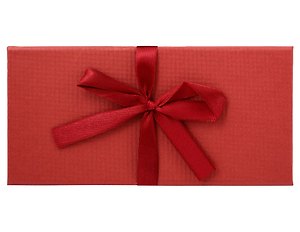 Подарочный конверт для денег с бантом, алый