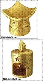 Подсвечник керам. "Свеча" (DSX08P077-34) (6,5х6,5х10см) (золото) (Дрофа-Медиа)