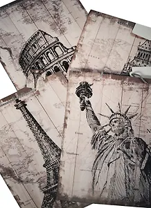 Пакет подарочный бумажный А3 42*32*11.5 "Old town", нейтр., мат. ламинат, Kairui