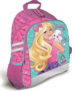 Рюкзак школьный "Barbie" 39*31*12см, мягкая спинка, вентиляц.сетка, голубой, Barbie