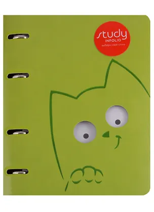 Тетрадь на кольцах в клетку InFolio, Peep, 120 листов, зеленая 247641