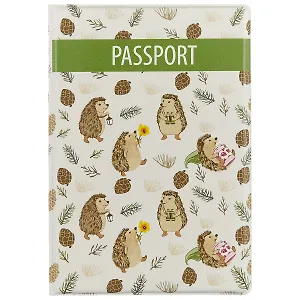 Обложка для паспорта Ежики (ПВХ бокс) (ОП2018-183)