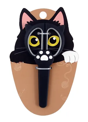 Ножницы 130мм "Котик" детские, черные, чехол, подвес 3041017