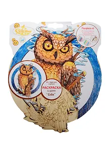 Раскраска из дерева Сова Для взрослых и детей Giftway (КоллЖивМир) (упаковка)
