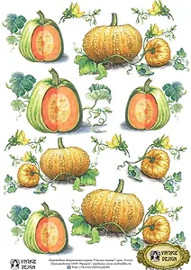 Декупажная карта переводная Спелая тыква (D-020) (упаковка)