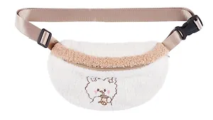 Сумочка-бананка Kawaii Мишка (белая) (иск.мех-барашек) (22х15) (12-38092-202405-B13)