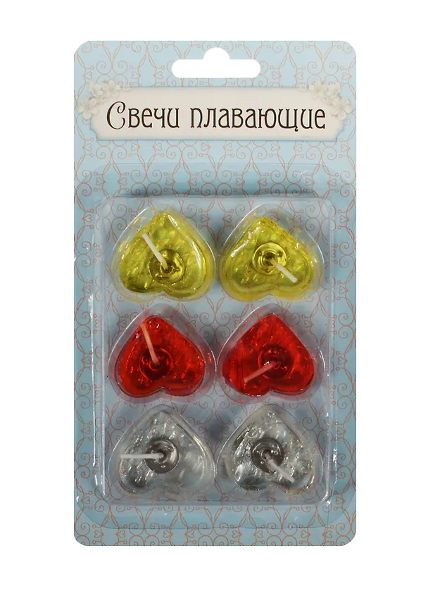 Набор свечей плавающих Сердца (6шт) (831931) 2499416 — 1