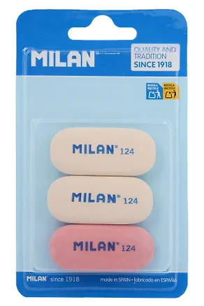 Ластики 03шт "124" овальные, инд.уп., Milan 3157207
