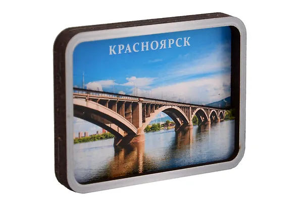 Сувенирный магнит Коллаж (Красноярск) (дерево) (Крск1) 3110838 — 2