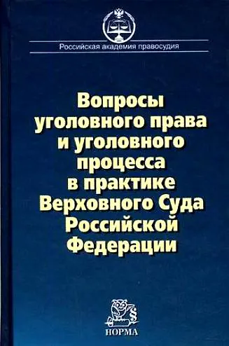 Книга Вопросы уголовного права и уголовного процесса в практике Верховного Суда  Российской Федерации: Сборник материалов судебной практики (Валерий Боровиков) — 1