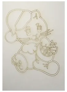 Трафарет Котенок с подарком А5 (148х210) (540) (3+) (Песочный мир)